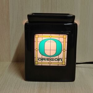 Scentsy University Of Oregon Wax Warmer Stained Glass Style Black No Box